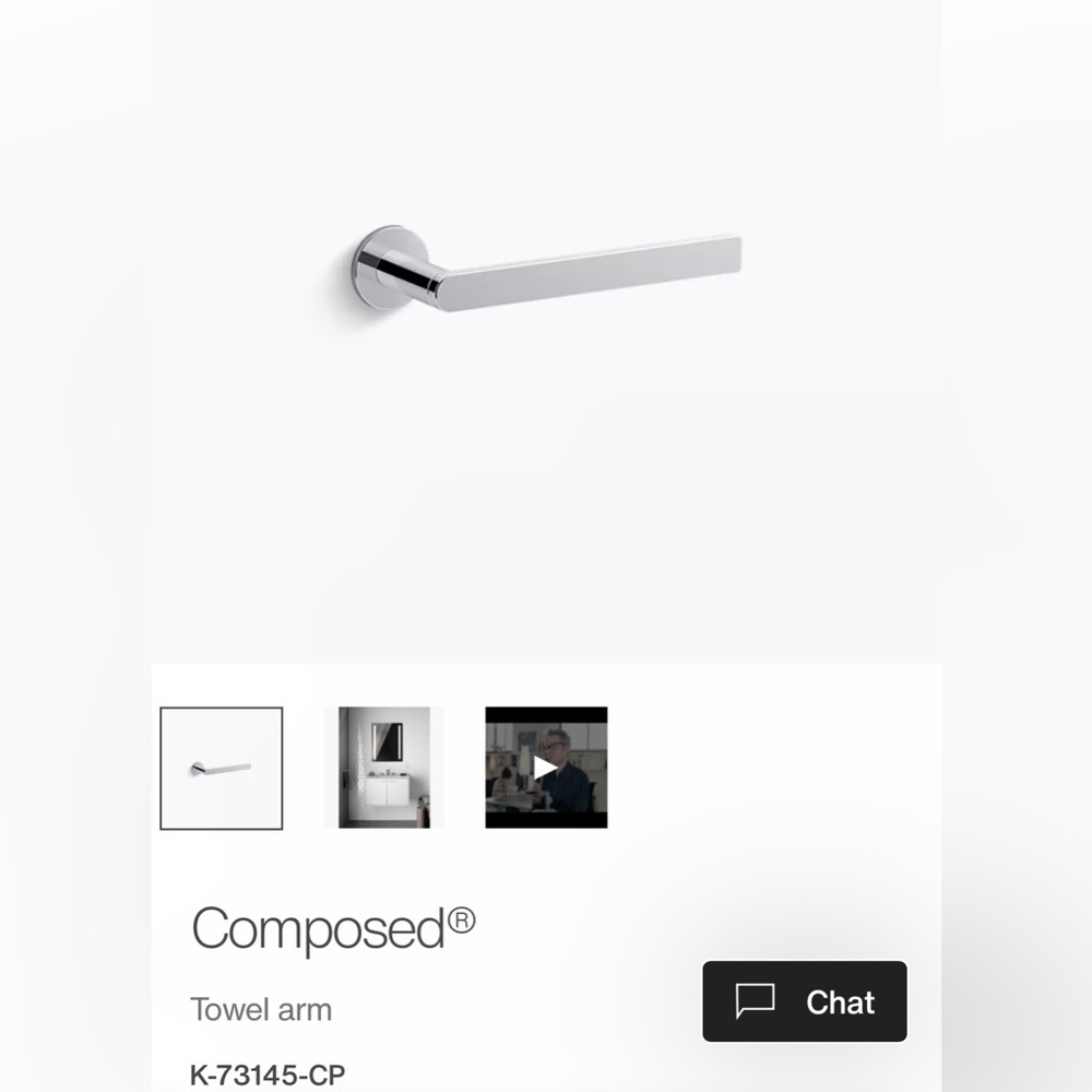 Kohler Composed® Towel Holder Polished Chrome 
K-73145-CP